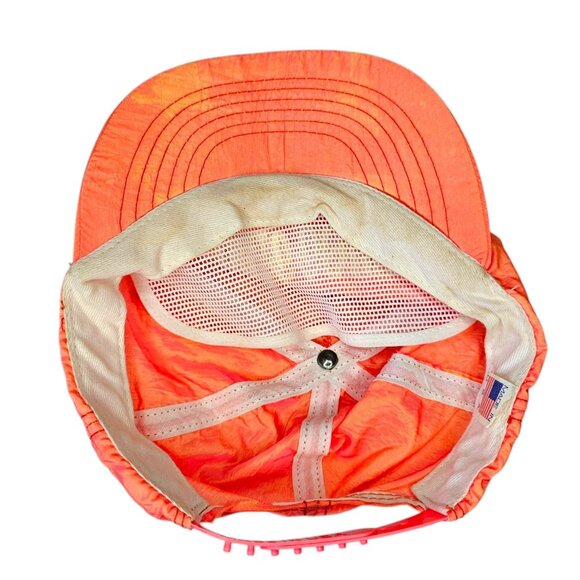 VTG 80s Missouri Snapback Nylon Hat Irridescent Orange Embroidered Retro Hipster - Picture 7 of 9